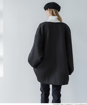 Soft sweat collarless coat