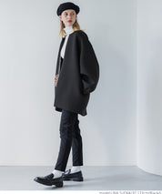 Soft sweat collarless coat