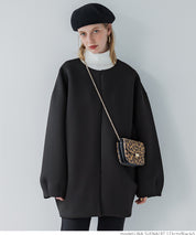 Soft sweat collarless coat