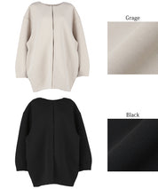 Soft sweat collarless coat