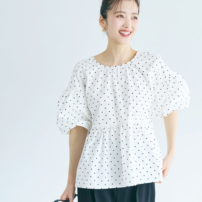 日系後蝴蝶結澎感短袖娃娃上衣
