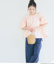 日系後蝴蝶結澎感短袖娃娃上衣