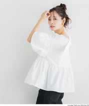 日系後蝴蝶結澎感短袖娃娃上衣