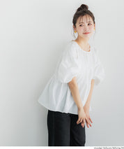 日系後蝴蝶結澎感短袖娃娃上衣