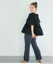 日系後蝴蝶結澎感短袖娃娃上衣