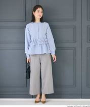 日系圓領荷葉邊裝飾長袖襯衫  通勤