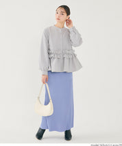 日系圓領荷葉邊裝飾長袖襯衫  通勤