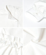 日系圓領荷葉邊裝飾長袖襯衫  通勤