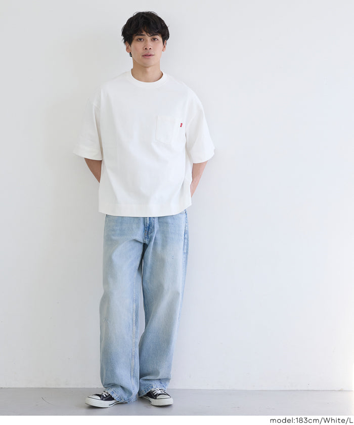 男裝【重磅棉】胸前口袋短袖上衣