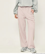 條紋闊腿休閒褲