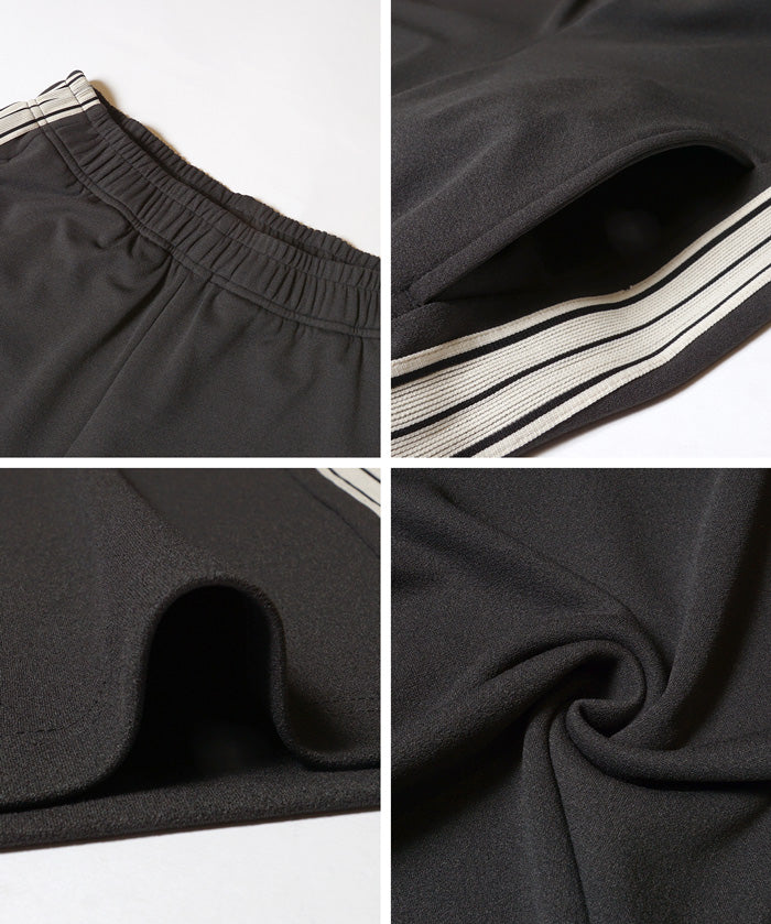 條紋闊腿休閒褲