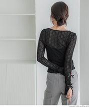 Ribbon sheer top
