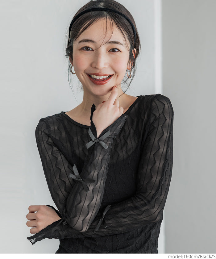 Ribbon sheer top