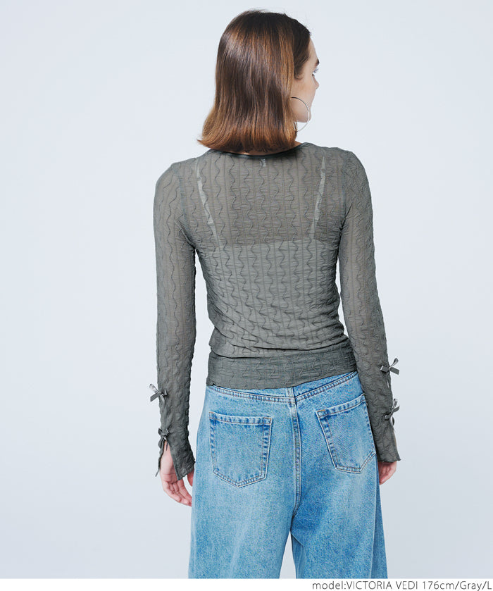 Ribbon sheer top