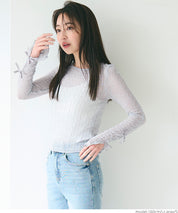 Ribbon sheer top