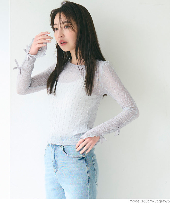 Ribbon sheer top