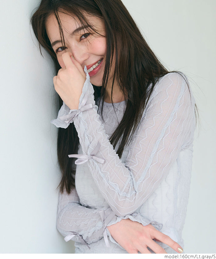 Ribbon sheer top