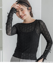Ribbon sheer top