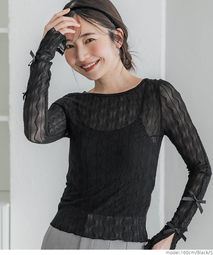 Ribbon sheer top