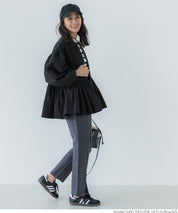 Collarless peplum jacket