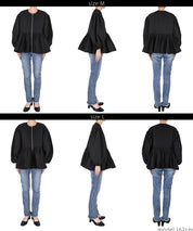 Collarless peplum jacket