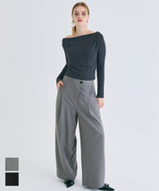 Front layered wide pants