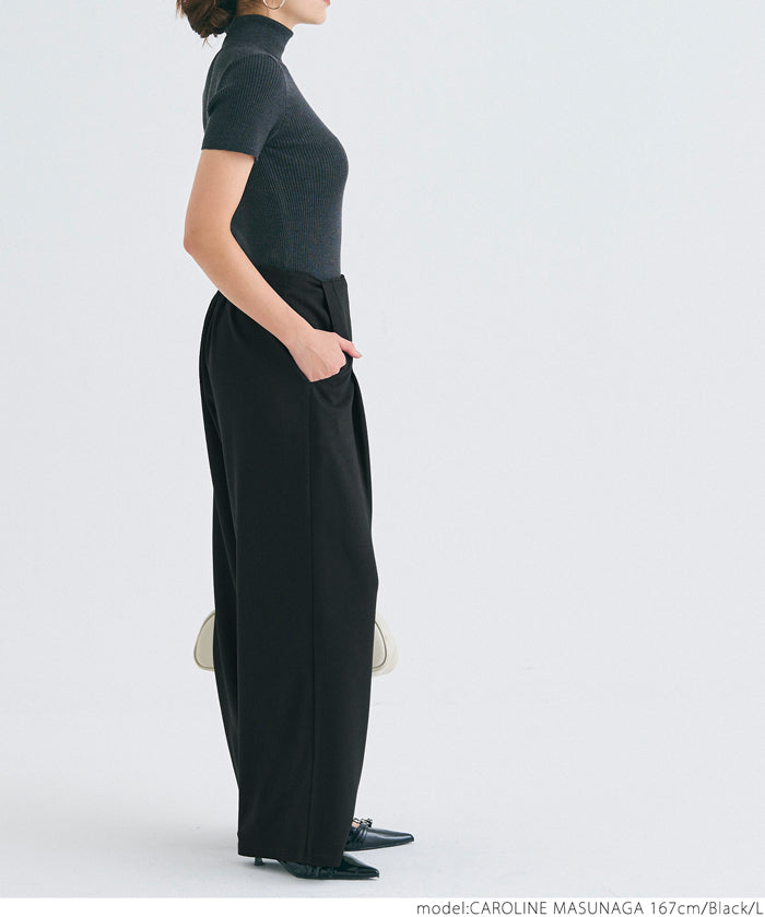 Front layered wide pants