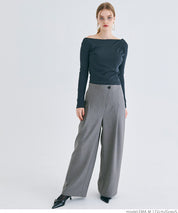 Front layered wide pants