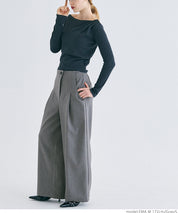 Front layered wide pants