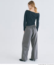 Front layered wide pants
