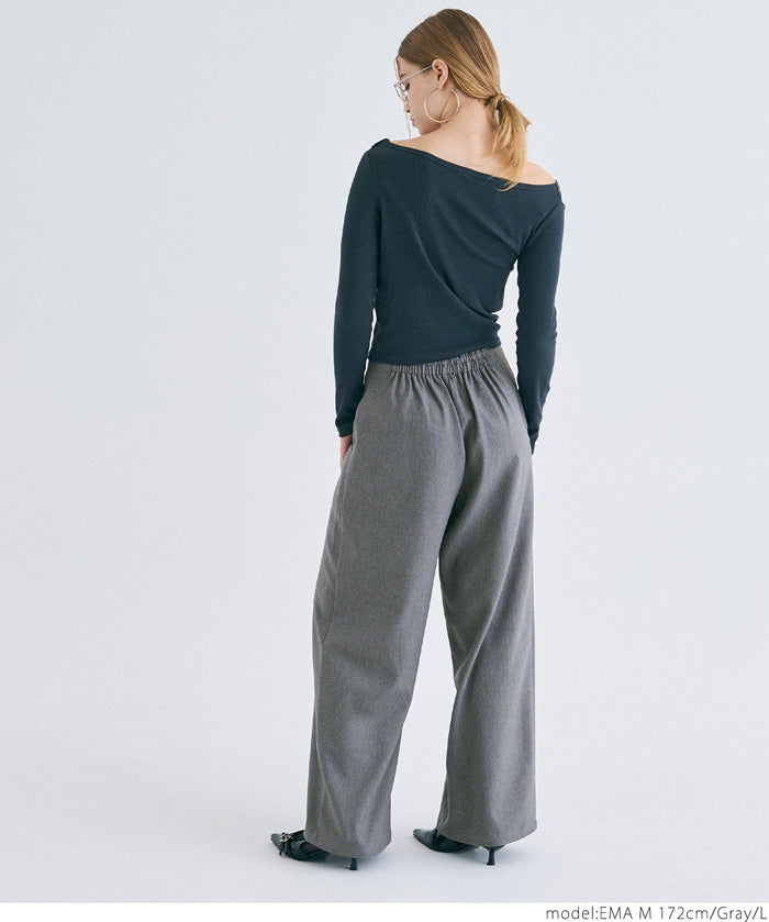 Front layered wide pants