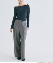 Front layered wide pants