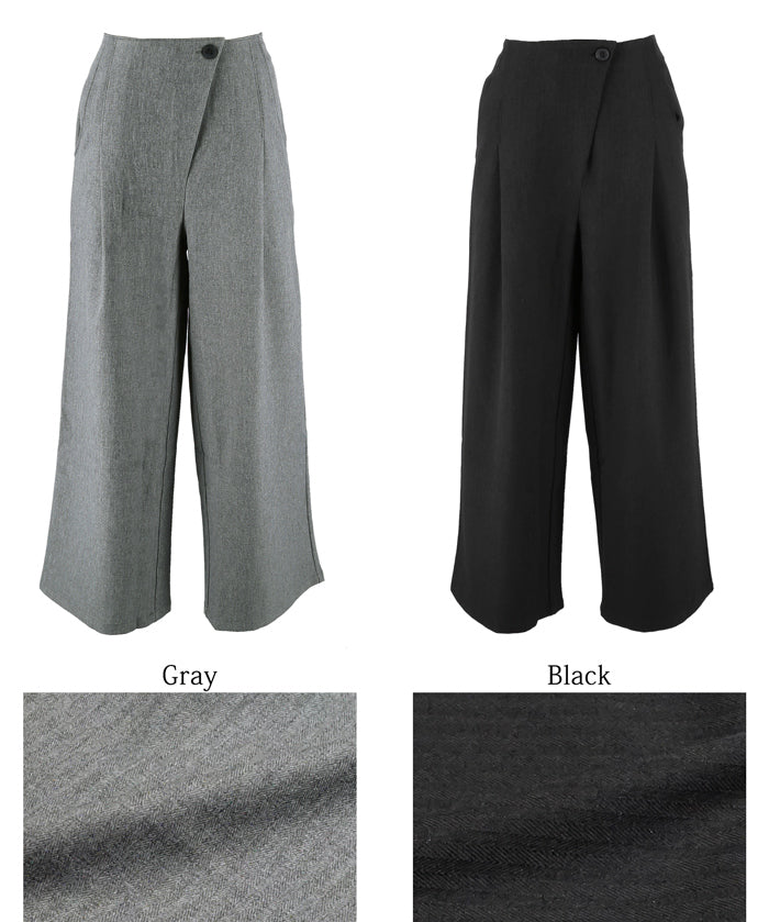 Front layered wide pants