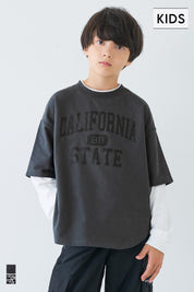 童裝假兩件造型寬鬆長袖上衣