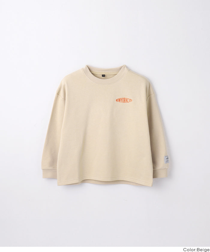 童裝內裡磨毛刺繡Logo長袖T恤