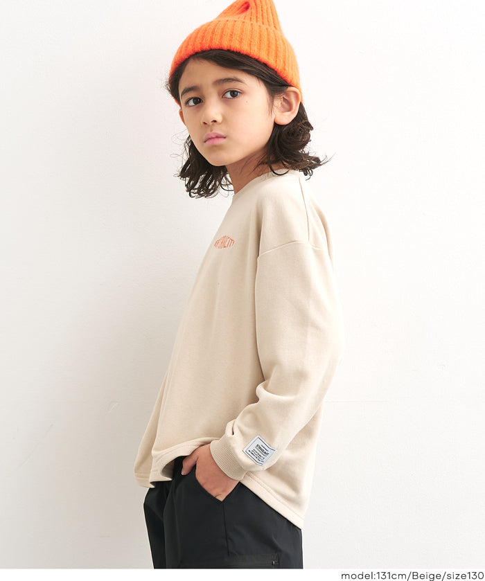 童裝內裡磨毛刺繡Logo長袖T恤