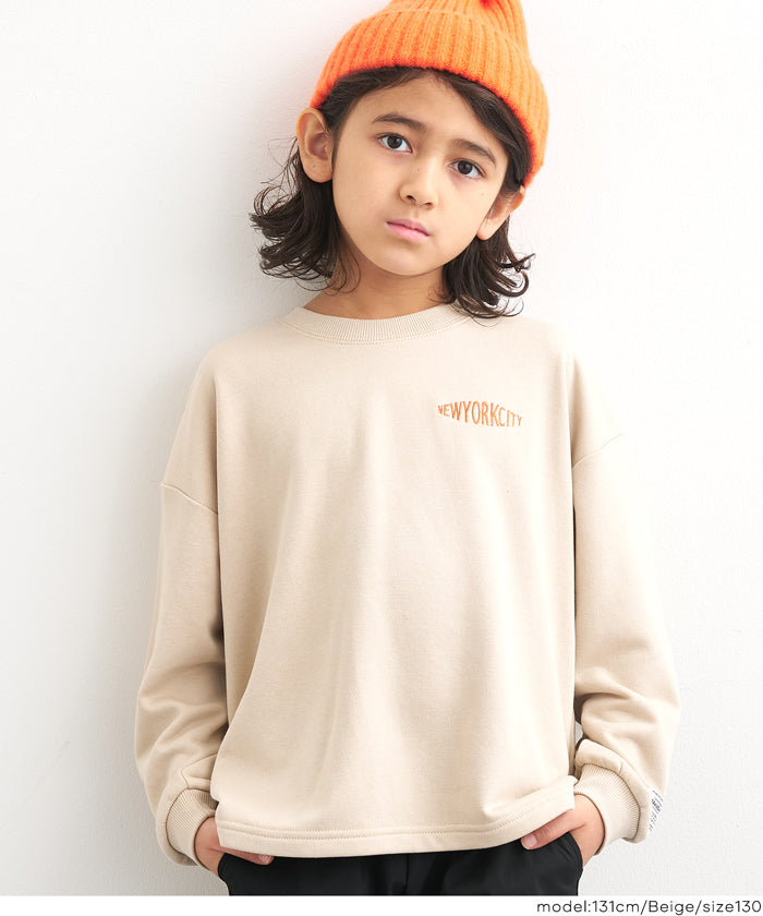 童裝內裡磨毛刺繡Logo長袖T恤