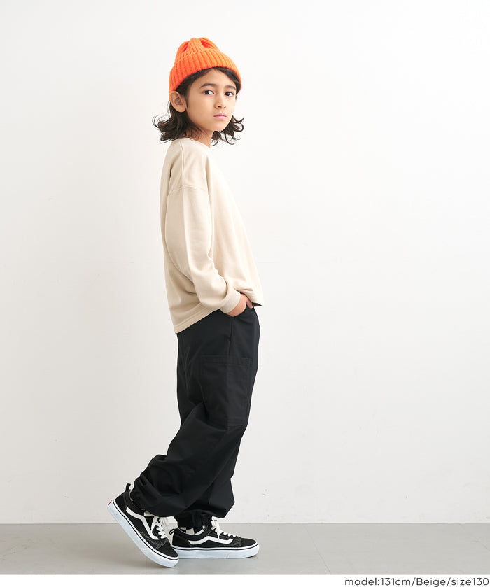 童裝內裡磨毛刺繡Logo長袖T恤