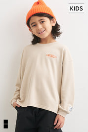 童裝內裡磨毛刺繡Logo長袖T恤