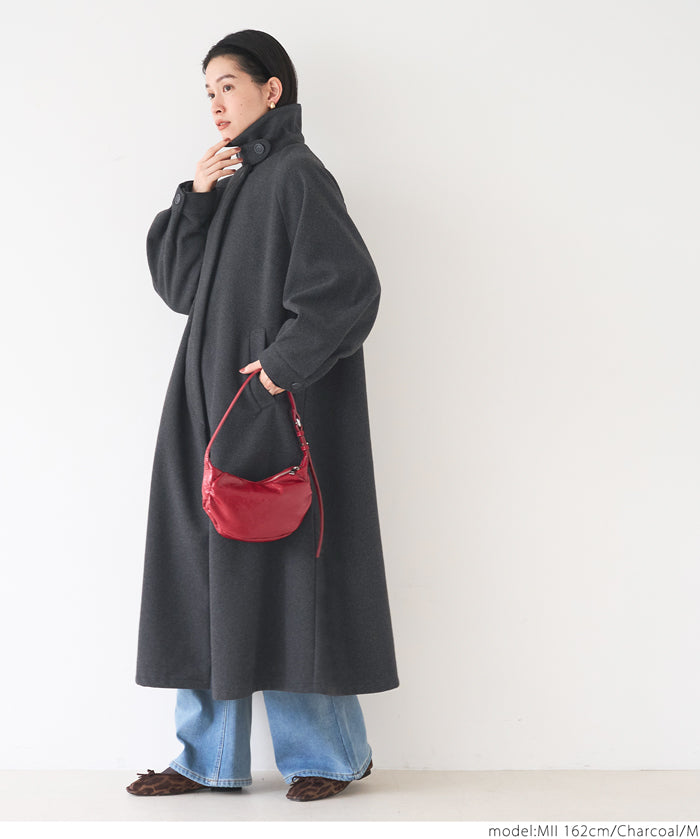 Faux wool long coat