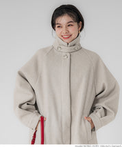 Faux wool long coat
