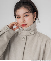 Faux wool long coat