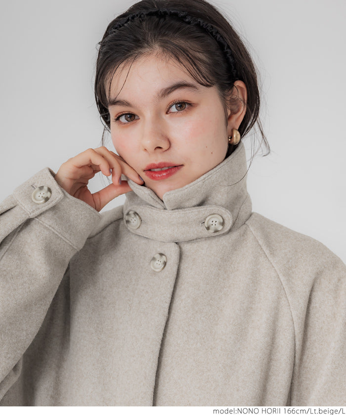 Faux wool long coat