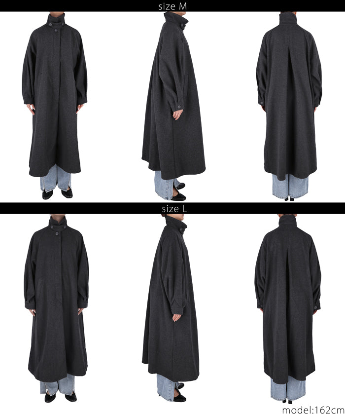Faux wool long coat