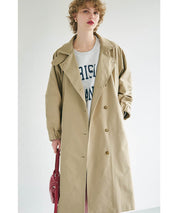 Cocoon sleeve long trench coat