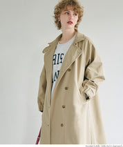 Cocoon sleeve long trench coat