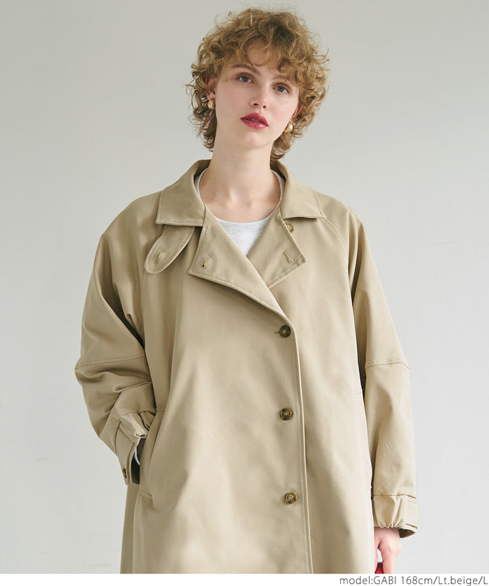 Cocoon sleeve long trench coat