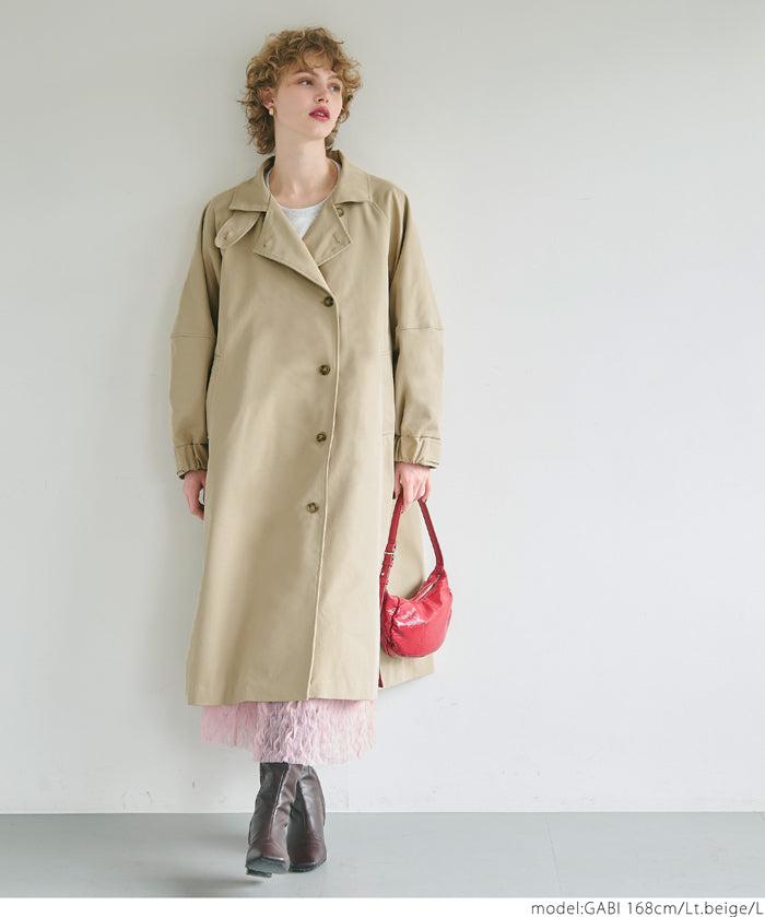Cocoon sleeve long trench coat