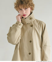 Cocoon sleeve long trench coat