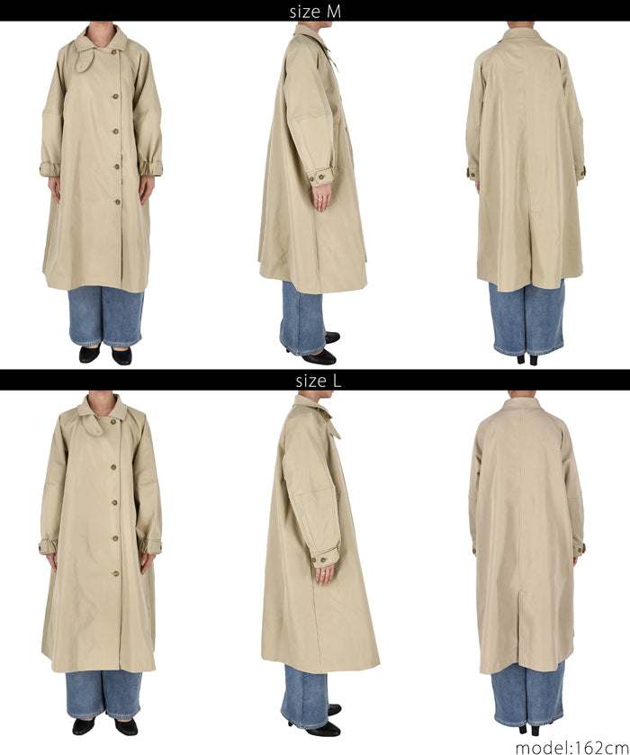 Cocoon sleeve long trench coat